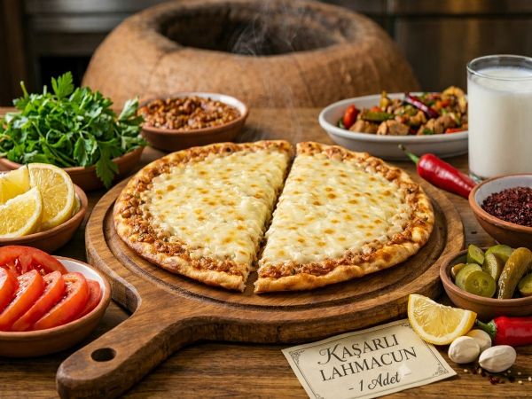 Kıymalı Kaşarlı Lahmacun